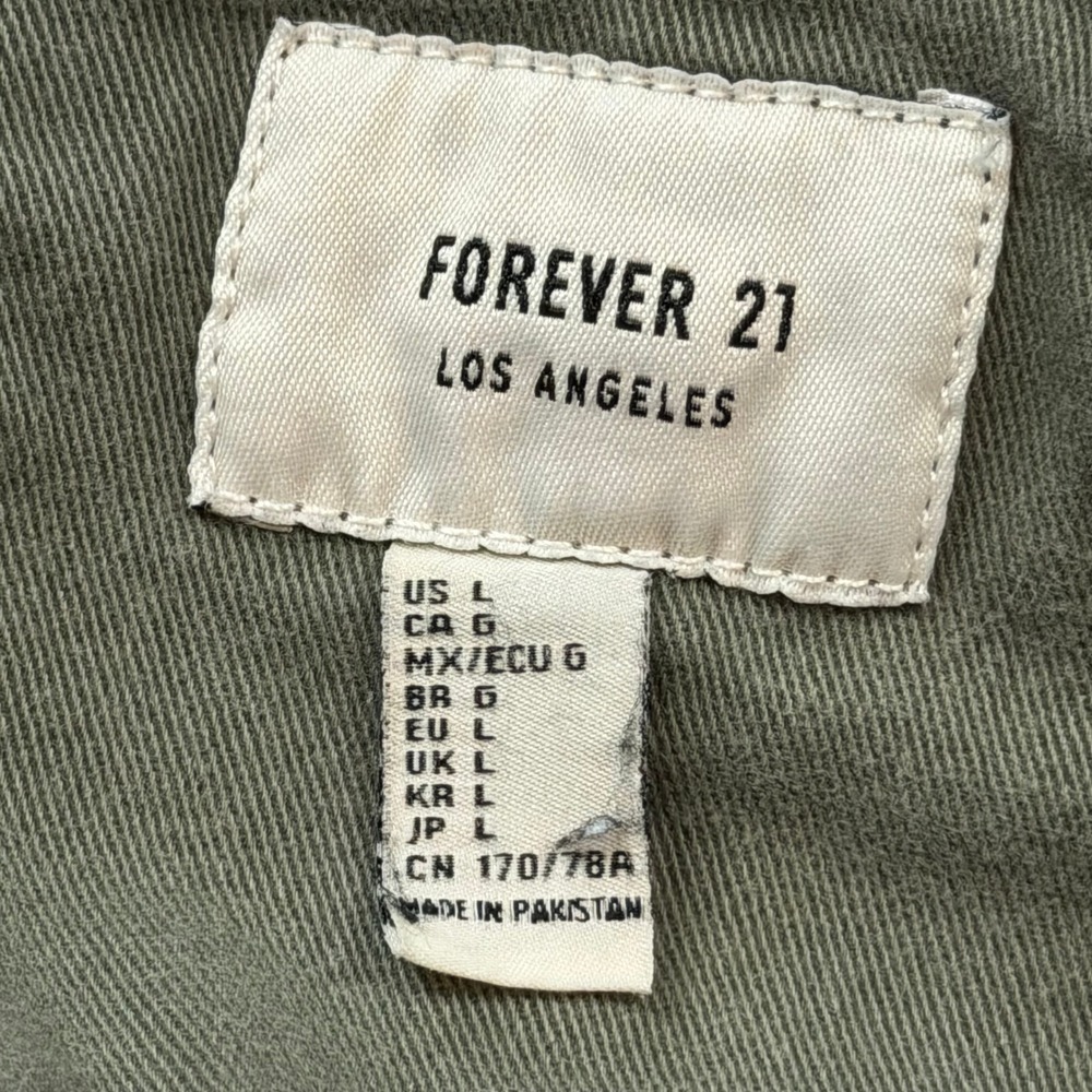 Forever 21 Olive Green Cargo Denim Overalls - Picture 7 of 13